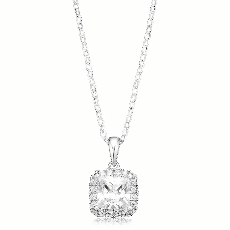 handmade clay bead earrings KISS Sterling Silver Princess Cut Cubic Zirconia Pendant