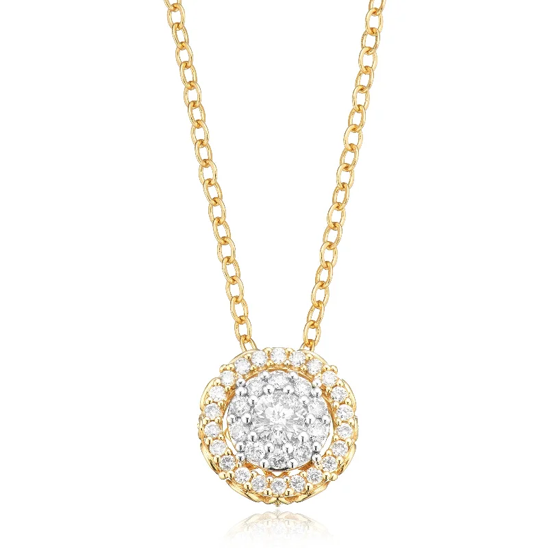 small diamond nose stud Paris 14ct Yellow GoldÃ‚Â  Round Brilliant Cut 1/2 CARAT tw of Diamonds Pendant
