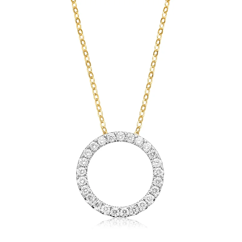 real smoky quartz pendant Celebration 9ct Yellow and White Gold Round Brilliant Cut 1 Carat tw of Lab Grown Diamonds Pendant