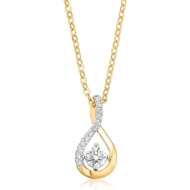 unique blue topaz ring Celebration 9ct Yellow Gold Round Brilliant Cut 1/2 Carat tw of Certified Lab Grown Diamonds Pendant