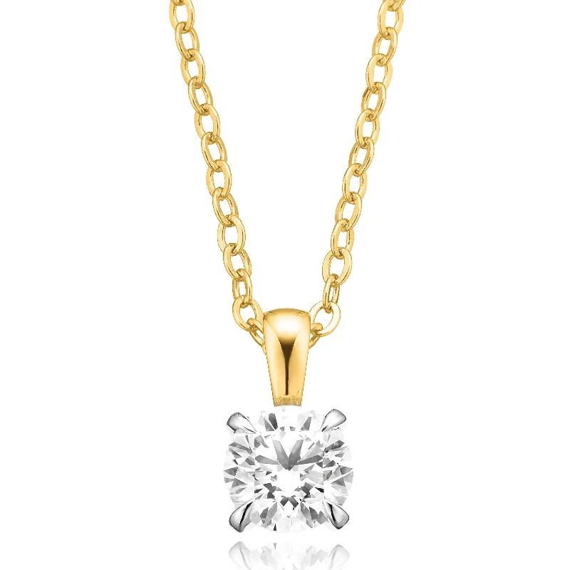 diamond halo engagement ring Celebration 9ct Yellow Gold Round Brilliant Cut 1 Carat tw of Certified Lab Grown Diamonds Pendant