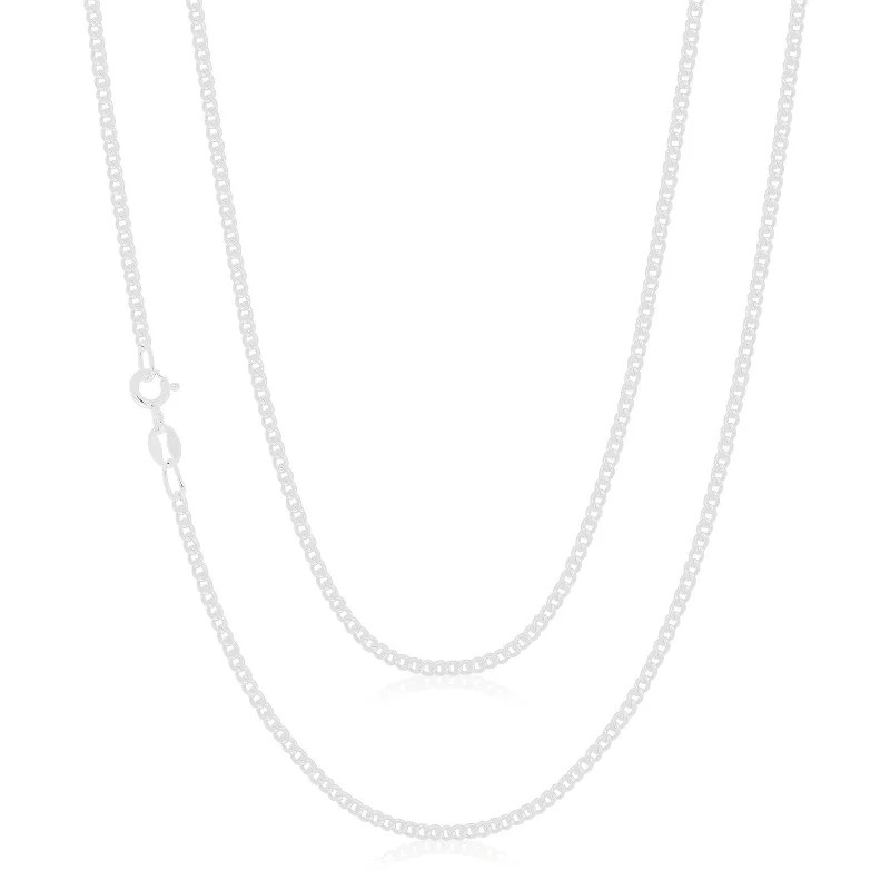 adjustable gemstone choker Sterling Silver 50cm Curb Chain