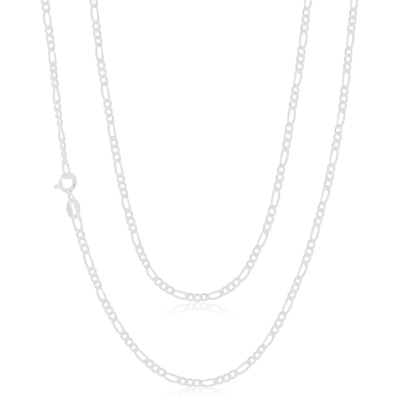 adjustable infinity charm bracelet Sterling Silver 45cm Figaro Chain