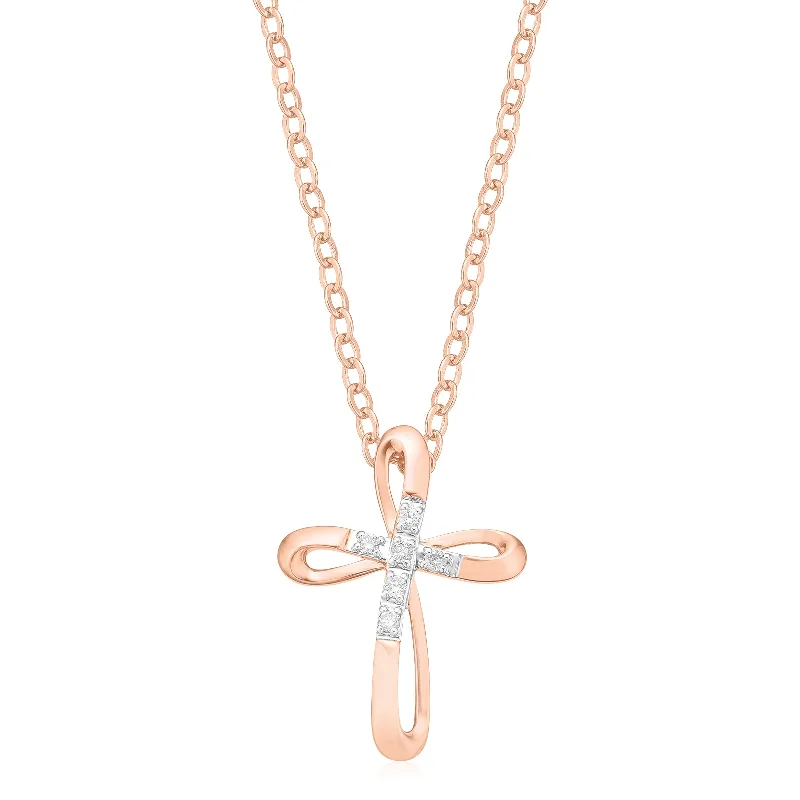 dainty rose gold chain bracelet 9ct Rose Gold Set Pendant with Round Brilliant Cut Diamond