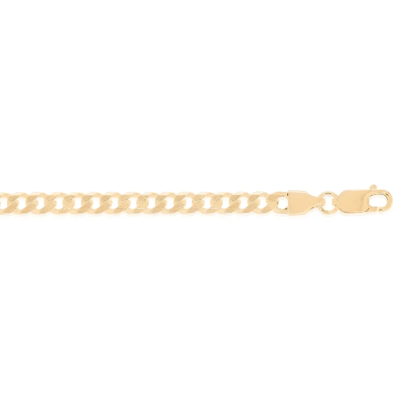 birthstone necklace for mom 9ct Yellow Gold 60cm Curb Diamond Cut Bevelled Square Chain