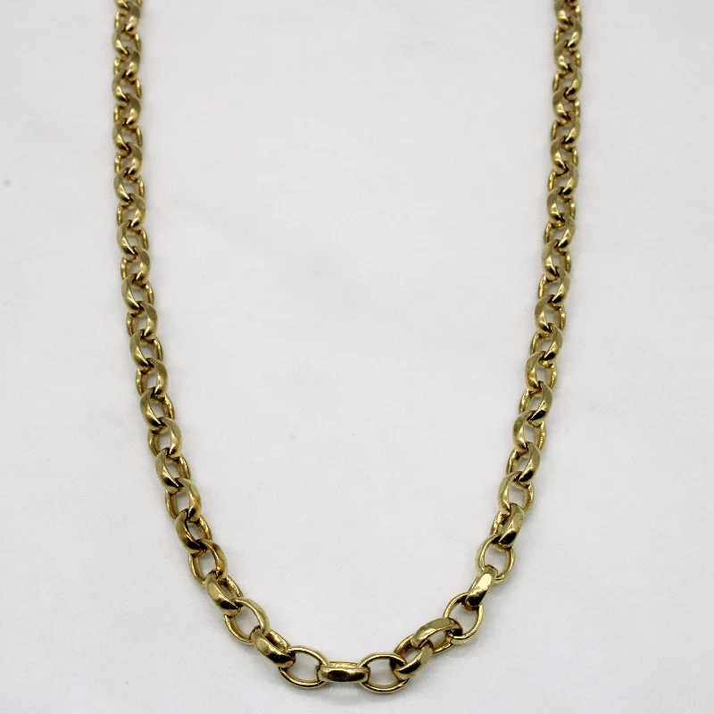 personalized bar necklace silver 9k Yellow Gold Oval Link Chain | 20" |