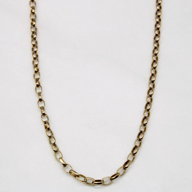 men’s black diamond cufflinks 9k Yellow Gold Oval Link Chain | 22" |
