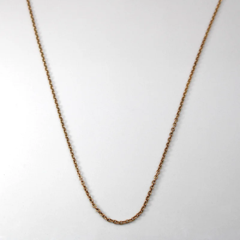 vintage rose-cut diamond ring 9k Yellow Gold Rolo Link Chain | 16"|