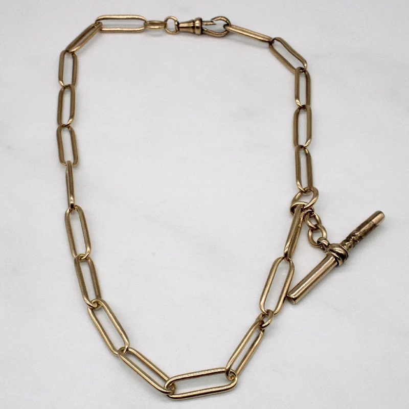 minimalist pearl pendant necklace 9k Yellow Gold Watch Chain | 13" |