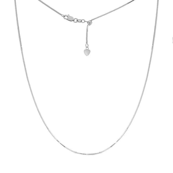 ADJUSTABLE WHITE GOLD BOX CHAIN