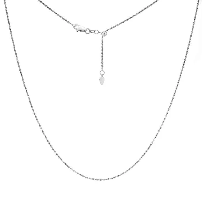 ADJUSTABLE WHITE GOLD ROPE CHAIN