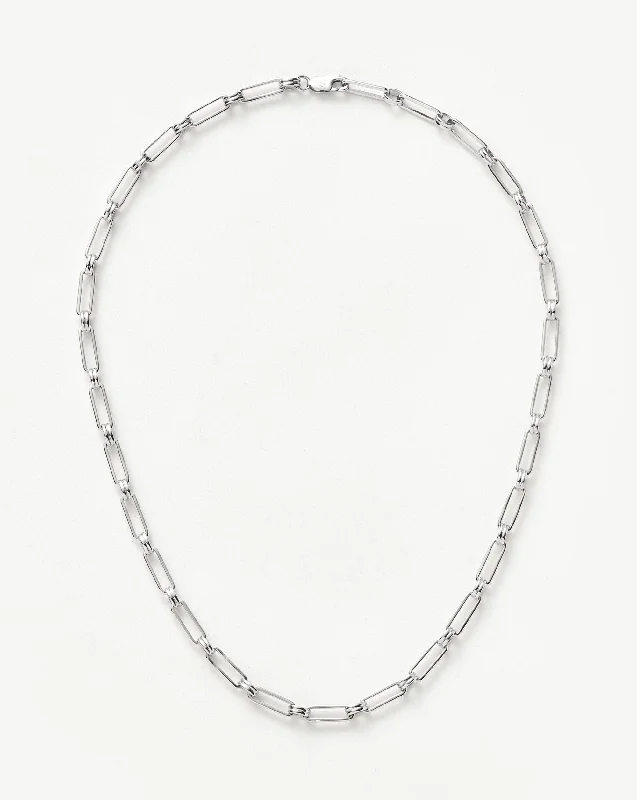 thin silver chain necklace Aegis Chain Necklace | Silver Plated