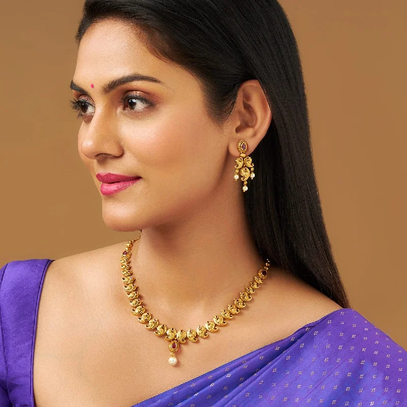 elegant pearl bridal set Antique Necklace 156998