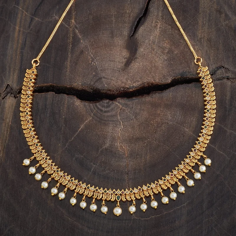gold heart-shaped pendant necklace Antique Necklace 177002
