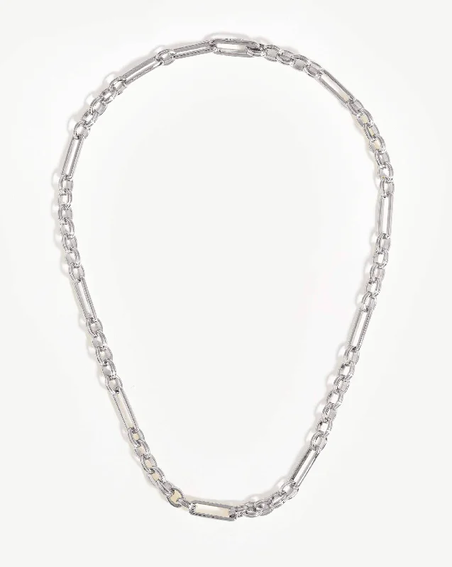 personalized couple’s bracelet engraved Axiom Chain Necklace | Silver Plated