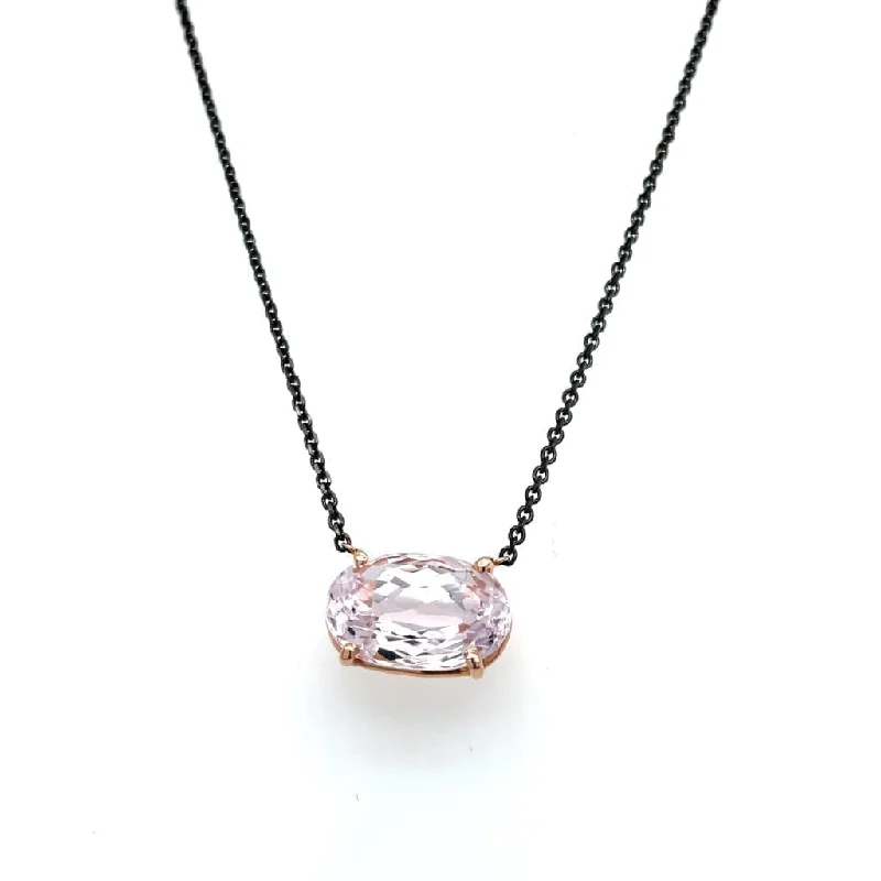modern geometric earrings gold Beautiful Morganite Set in 14k Rose Gold Pendant With a Black Steel Chain at Regard Jewelry in modern geometric earrings gold Beautiful Morganite Set in 14k Rose Gold Pendant With a Black Steel Chain at Regard Jewelry in