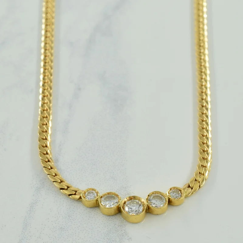 vintage lock and key necklace Bezel Set Diamond Necklace | 0.62ctw | 17" |