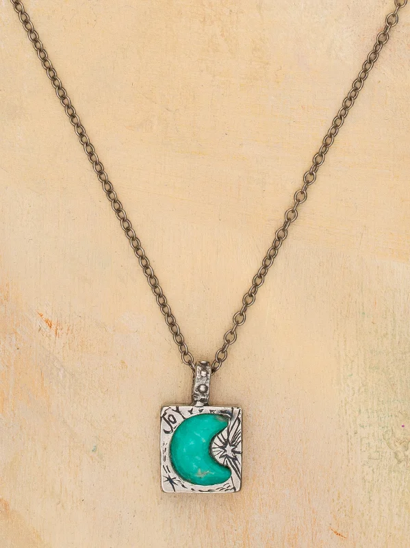 handmade coin pendant necklace Big Open Sky Moon Necklace