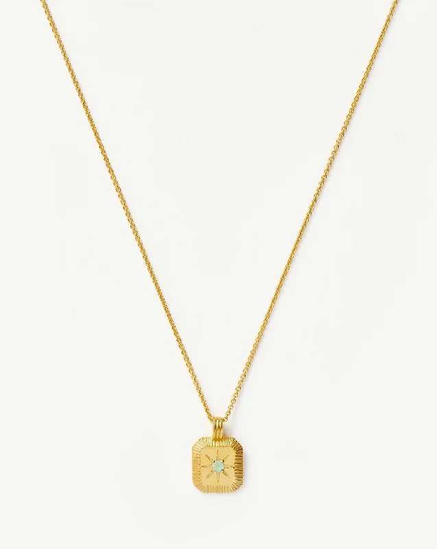 bold gothic vampire ring March Birthstone Pendant Necklace | 18ct Gold Vermeil/Dyed Aqua Chalcedony