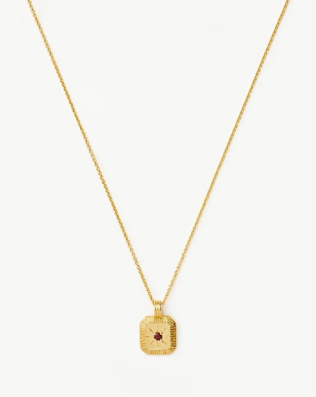 white topaz stacking rings January Birthstone Pendant Necklace | 18ct Gold Vermeil/Garnet