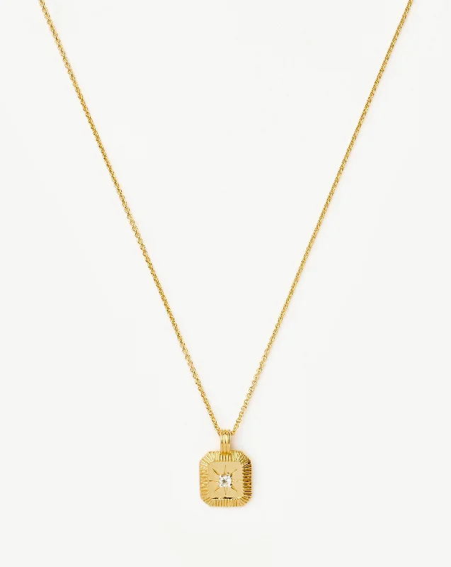 vintage rose gold cameo pendant April Birthstone Pendant Necklace | 18ct Gold Vermeil/Crystal