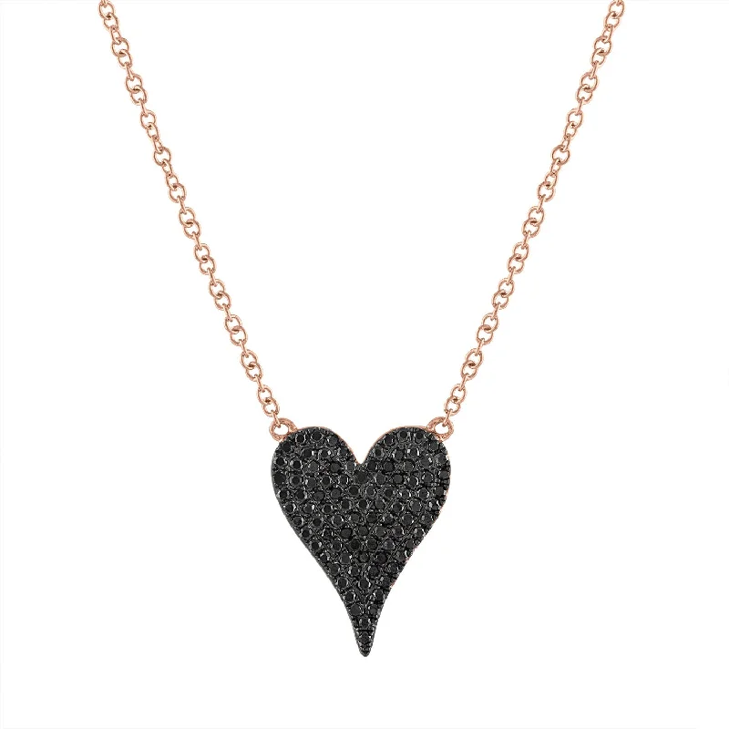 real diamond eternity band Black Diamond Small Heart Necklace