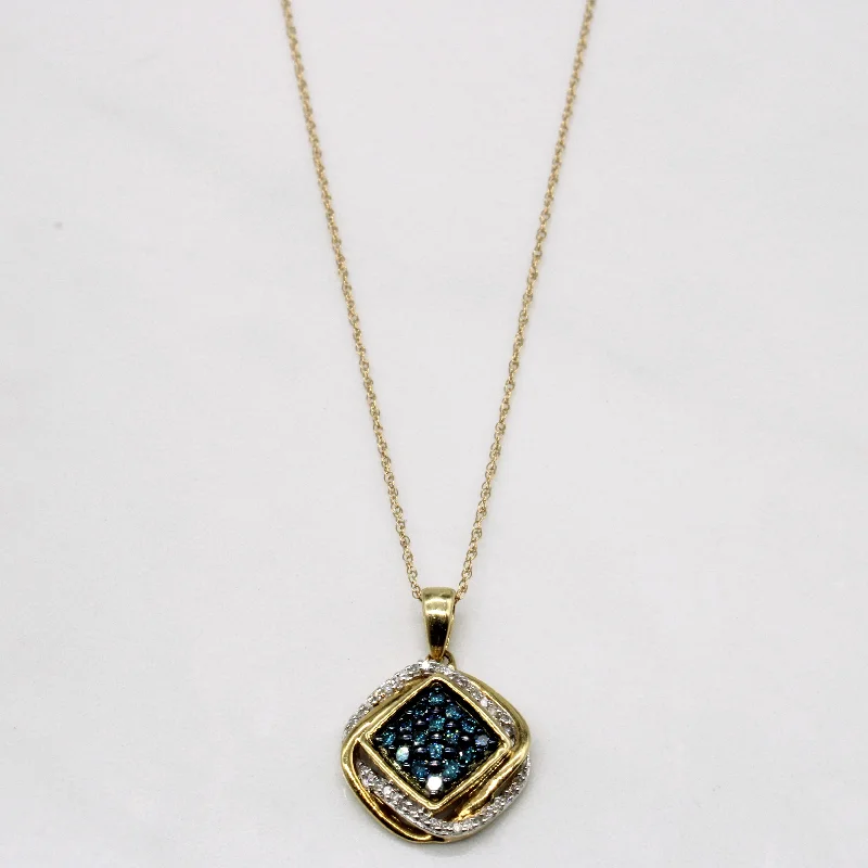 waterproof beach anklet stainless steel Blue & White Diamond Pendant & Necklace | 0.30ctw | 18" |