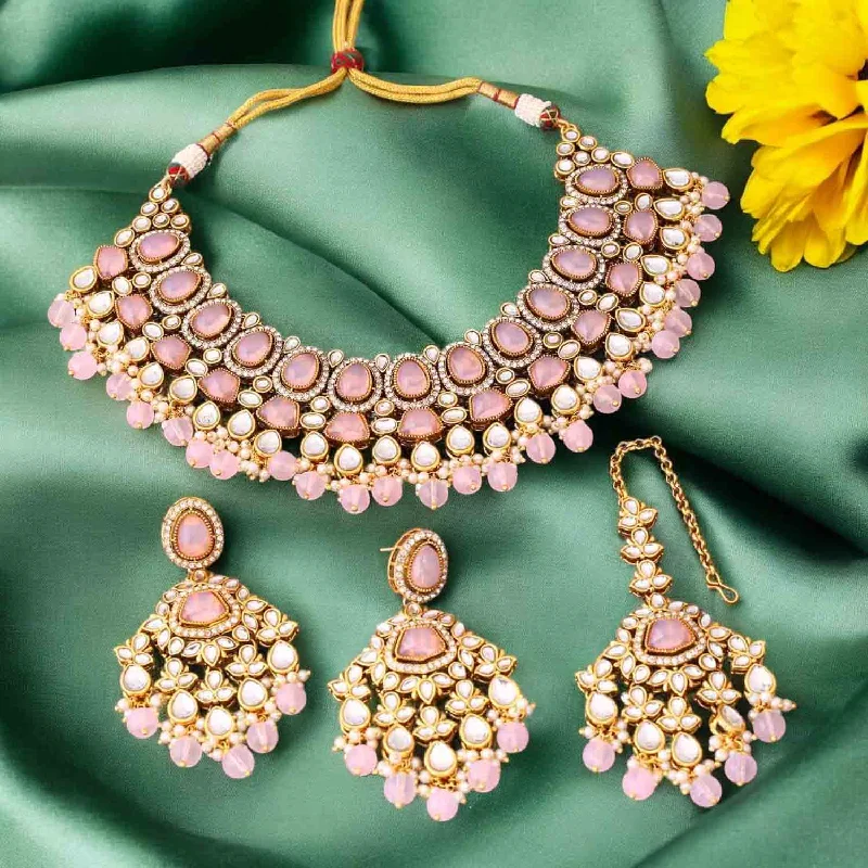 dainty pearl and diamond ring Blush Shushmita Kundan Jewellery Set