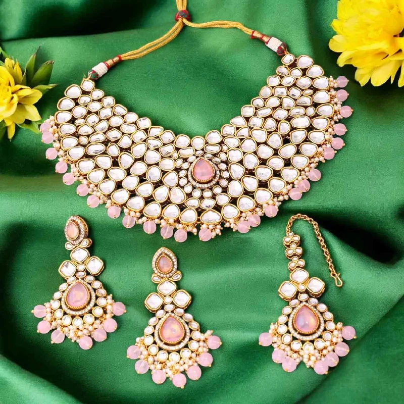 sterling silver braided ring Blush Vandanti Kundan Jewellery Set