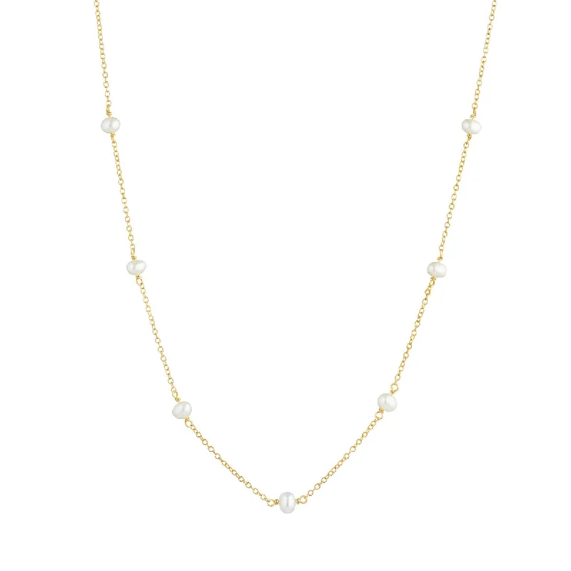 Purity 18K Gold Plated Necklace w. Pearls