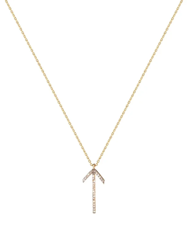 Arrow Gold Plated Necklace w. Diamond