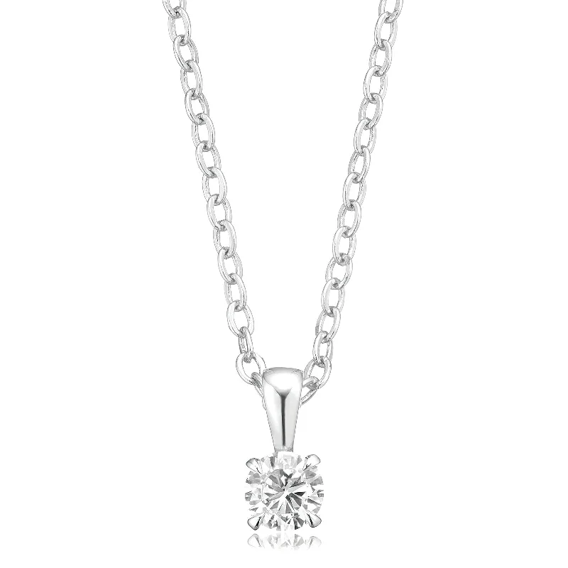 diamond wedding band for women Celebration 9ct White Gold Round Brilliant Cut 0.25ct of Lab Grown Diamond Pendants