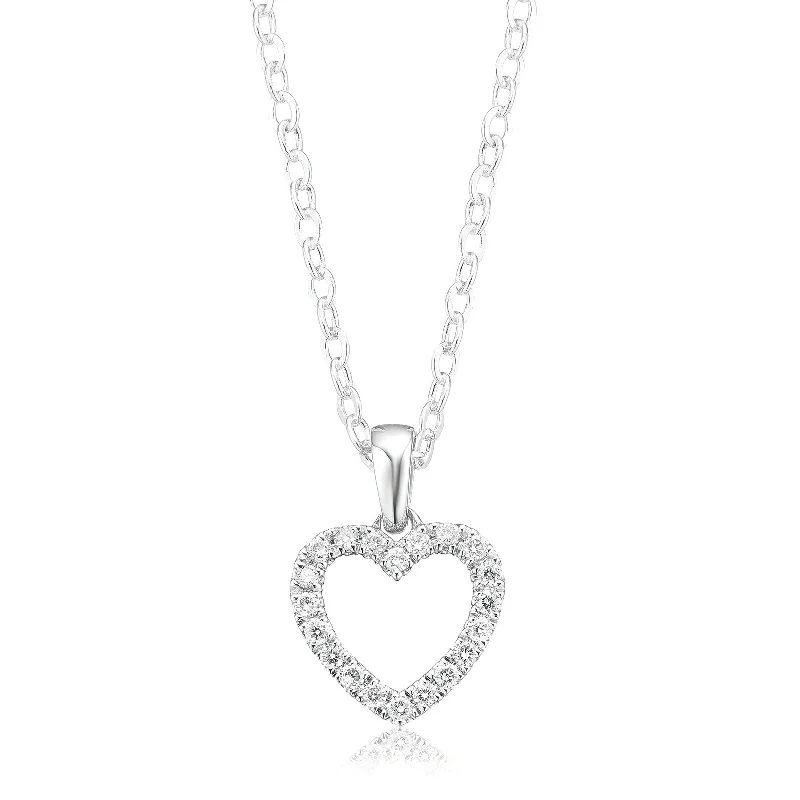 custom gold name necklace Celebration 9ct White Gold with Round Brilliant Cut 0.15 CARAT tw of Lab Grown Diamond Pendant