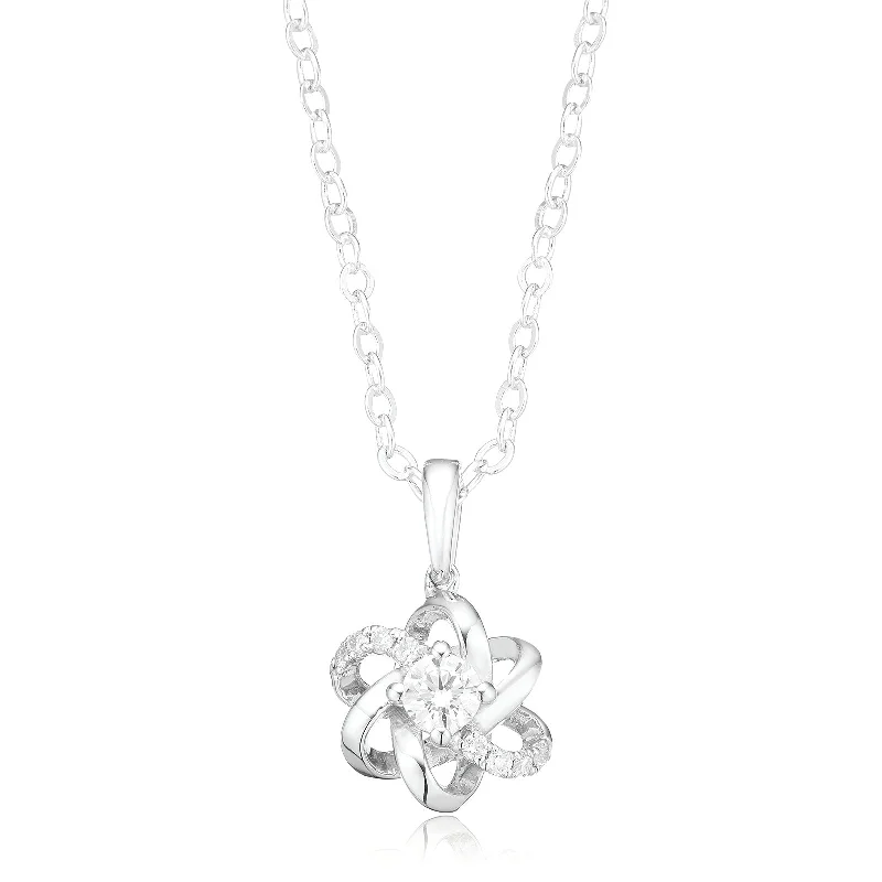 simple crystal earrings Celebration Sterling Silver with Round Brilliant Cut 1/4 CARAT tw of Lab Grown Diamond Pendant