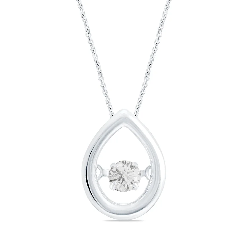 dainty birthstone ring for women Celebration Sterling Silver with Round Brilliant Cut 0.10 CARAT tw of Lab Grown Diamond Pendant