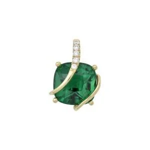 CHATHAM LAB GROWN EMERALD AND DIAMOND NECKLACE