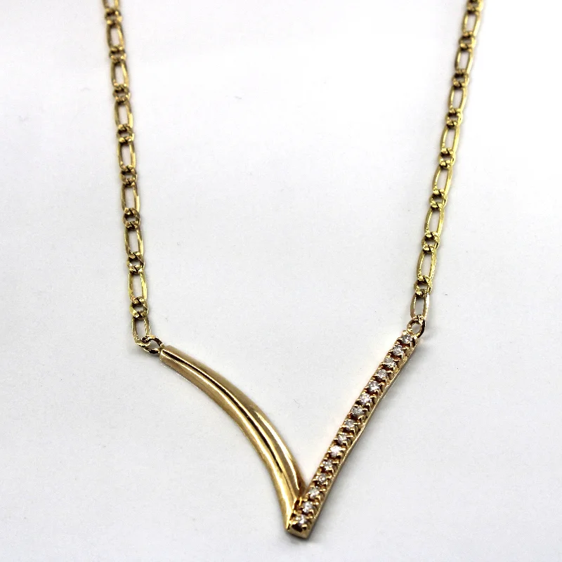 unique moon phase ring Chevron Diamond Necklace | 0.30ctw | 19"|