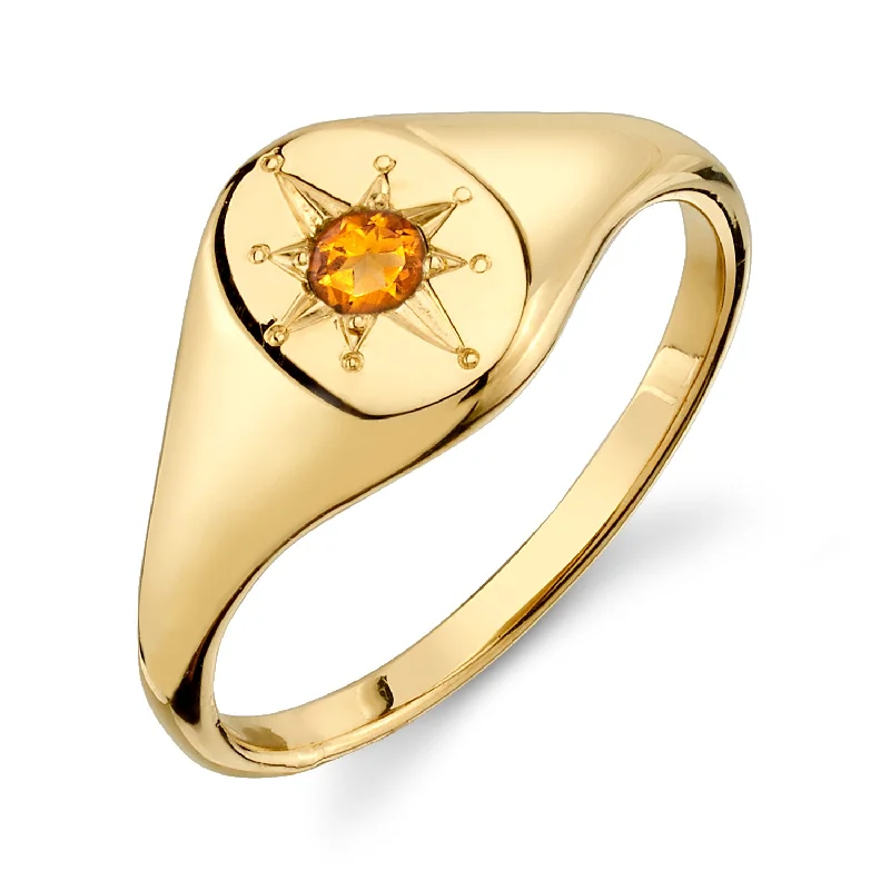 vintage filigree engagement ring NORTH STAR SIGNET RING