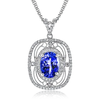 gold engagement ring vintage Color Pendant in 18k Gold with Diamonds