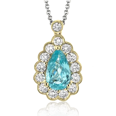 personalized family tree necklace Color Pendant in 18k Gold with Diamonds