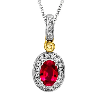 luxury diamond anniversary band Color Pendant in 18k Gold with Diamonds