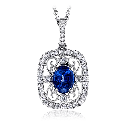 vintage rose gold engagement ring Color Pendant in 18k Gold with Diamonds