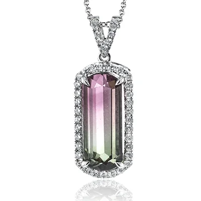 dainty ruby stacking rings Color Pendant in 18k Gold with Diamonds