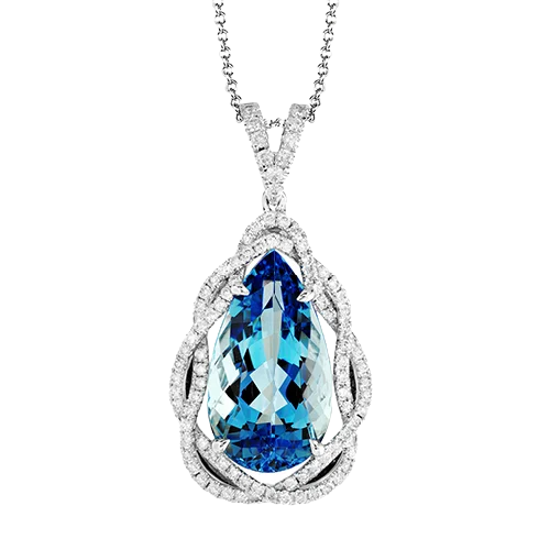 celestial meteor shower earrings Color Pendant in 18k Gold with Diamonds