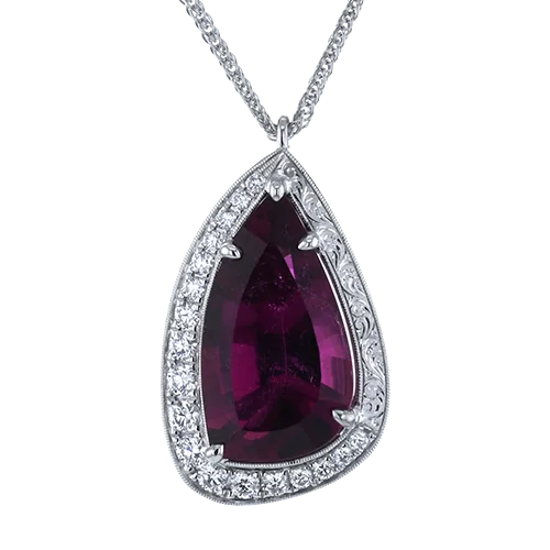 bold chunky cocktail ring Color Pendant in 18k Gold with Diamonds