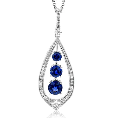 unique crystal bar necklace Color Pendant in 18k Gold with Diamonds