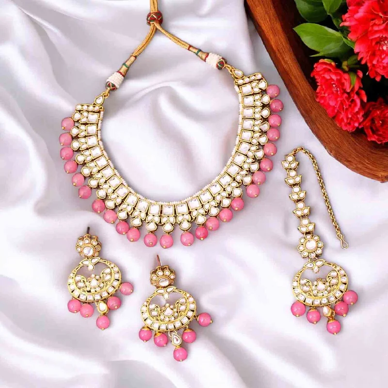 black pearl earrings classic Coral Aaria Kundan Jewellery Set