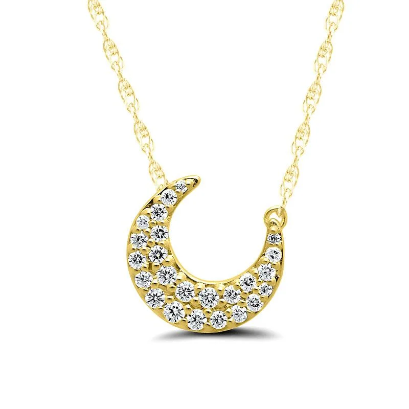 CRESCENT MOON DIAMOND PENDANT