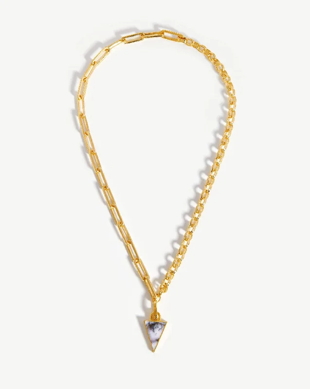 silver infinity knot ring Deconstructed Axiom Triangle Chain Necklace | 18ct Gold Plated/Dendritic