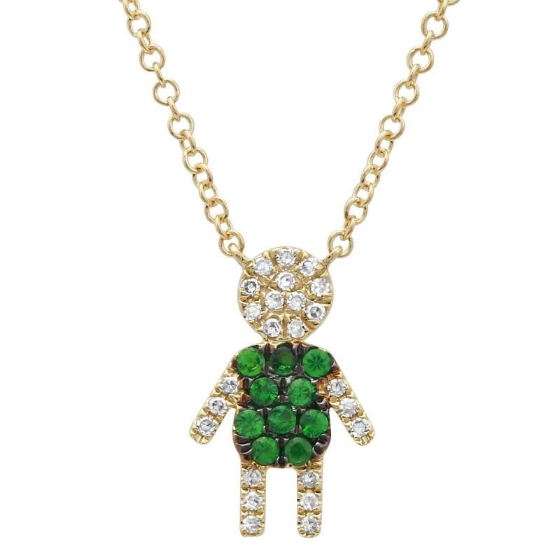 waterproof beach anklet stainless steel 14K Yellow Gold Diamond and Tsavorite Boy Necklace waterproof beach anklet stainless steel 14K Yellow Gold Diamond and Tsavorite Boy Necklace